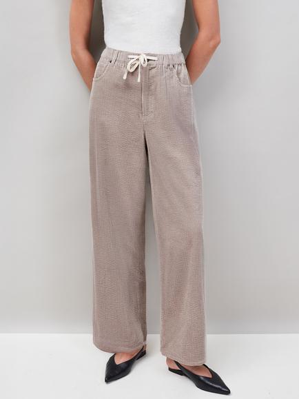 Ro&Zo Drawstring Waist Corduroy Trousers, Brown, Brown
