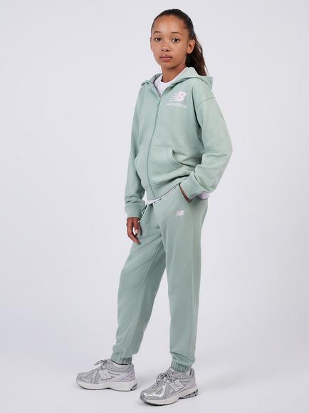 New Balance Kids' Stacked Logo Zip Through Hoodie and Jogger Set, Mosaic Green - view 2, Mosaic Green