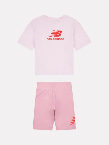 New Balance Kids' T-Shirt and Shorts Set, Light Raspberry, Light Raspberry
