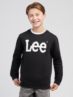Lee Kids' Wobbly Lee Graphic Crew Sweatshirt, Black/White