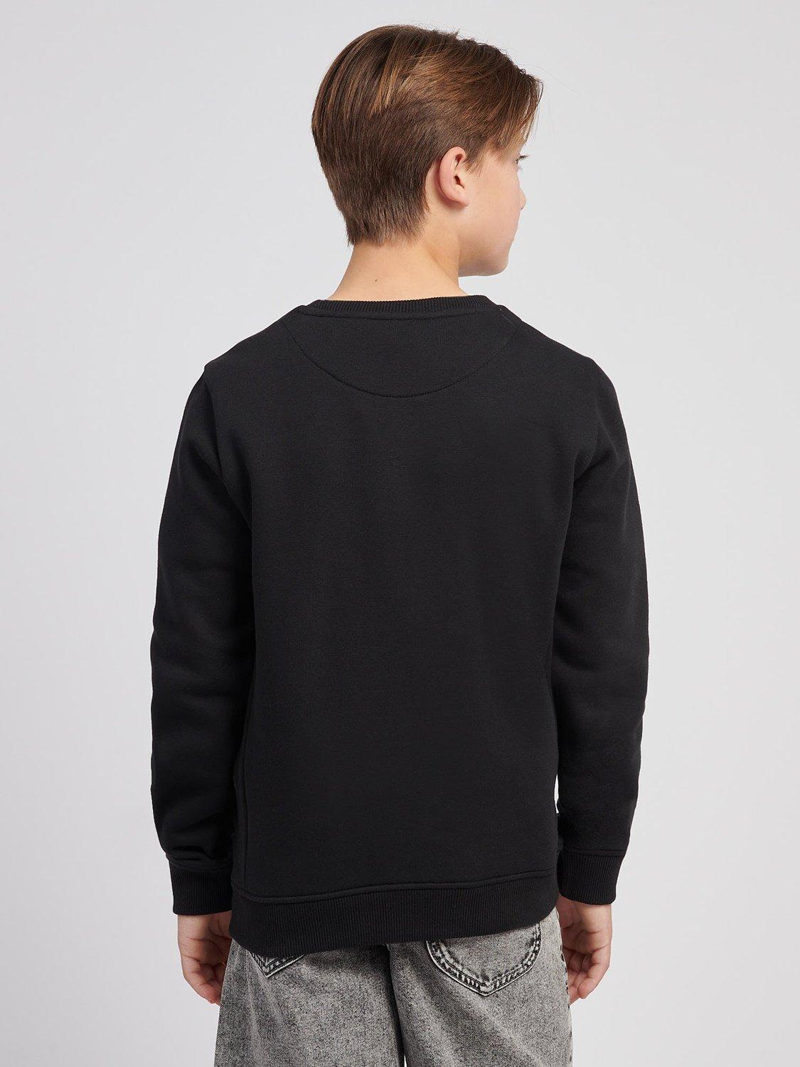 Product image 2 of 5, which shows Lee Kids' Wobbly Lee Graphic Crew Sweatshirt, Black/White, 7-8 years