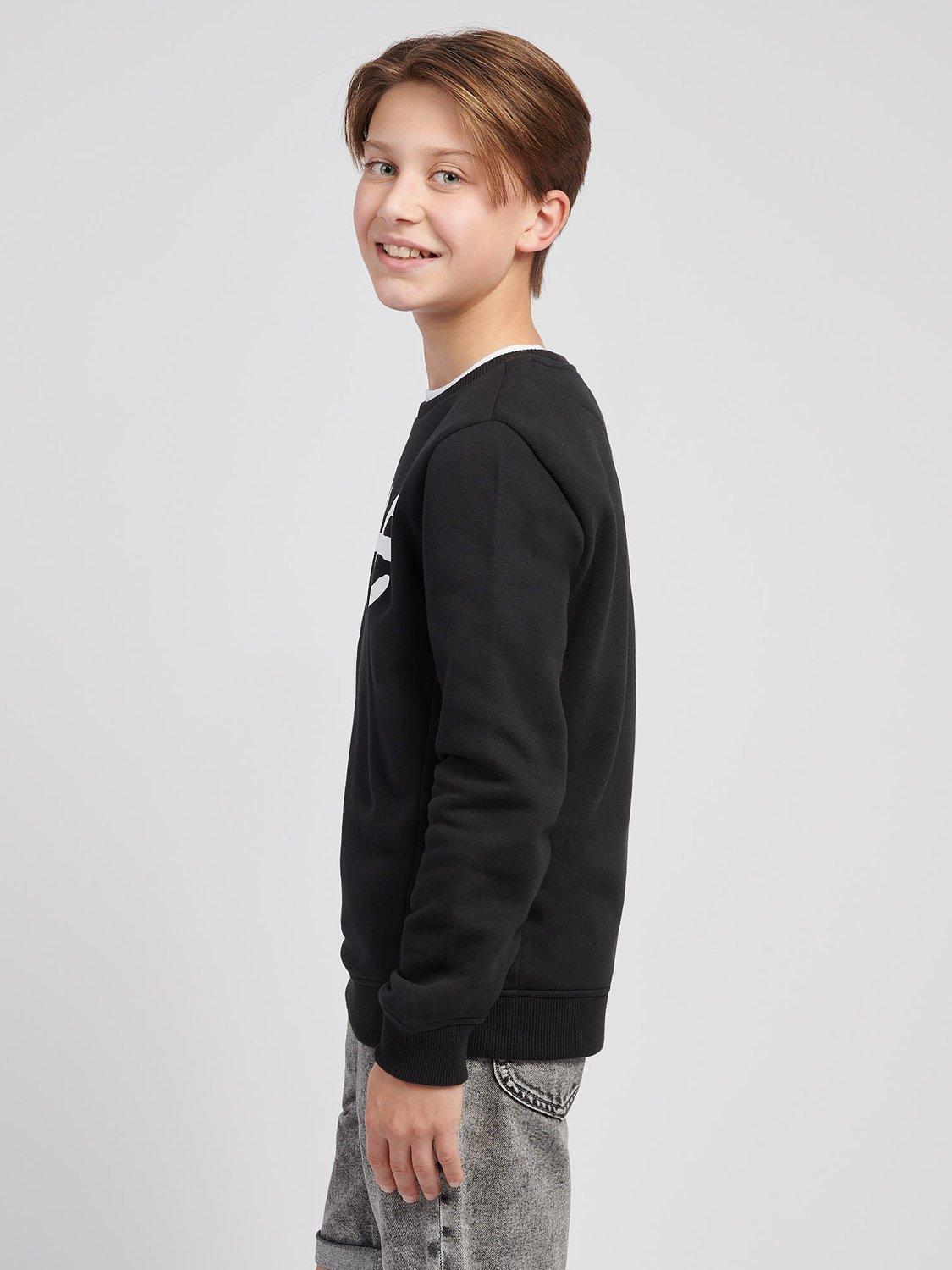 Product image 4 of 5, which shows Lee Kids' Wobbly Lee Graphic Crew Sweatshirt, Black/White, 7-8 years
