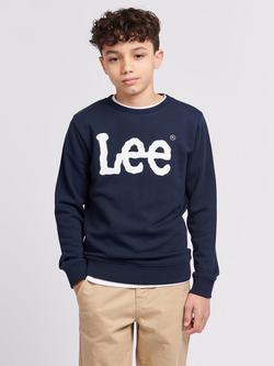 Lee Kids' Wobbly Lee Graphic Crew Sweatshirt, Navy Blazer