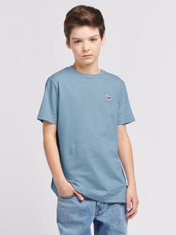 Lee Kids' Badge Cotton T-Shirt, Faded Denim
