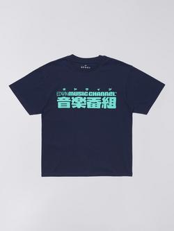 Edwin Cotton Ongaku Graphic T-Shirt, Maritime Blue - view 2, Maritime Blue