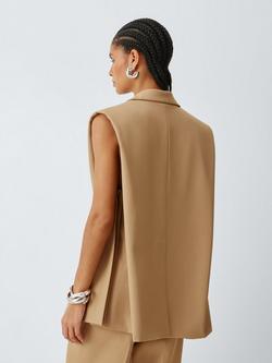 John Lewis Tie Belt Cape Waistcoat, Camel - view 2, Camel