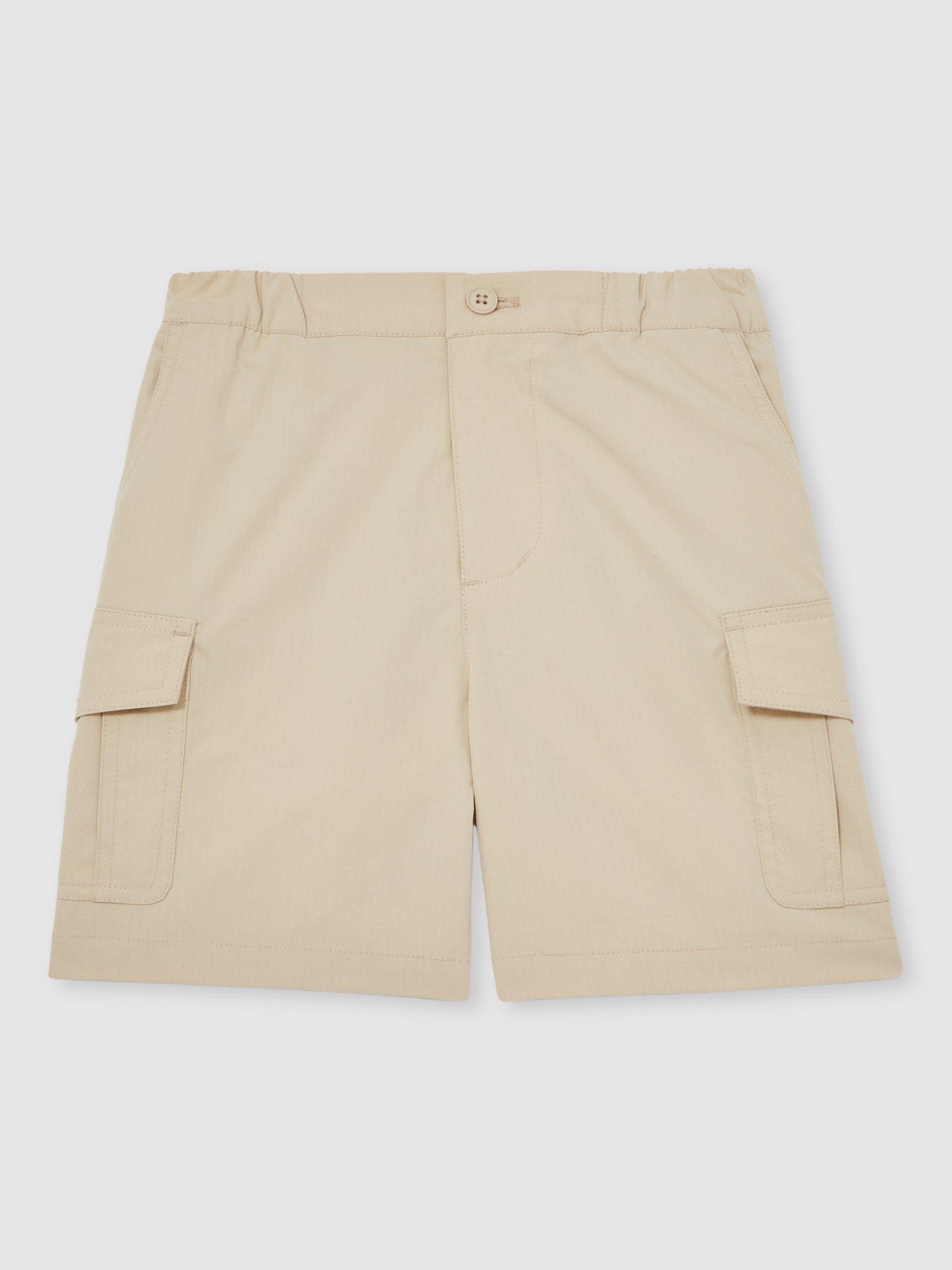 Product image 1 of 4, which shows Reiss Kids' Tyler Ripstop Shorts, Light Stone, 4-5 years