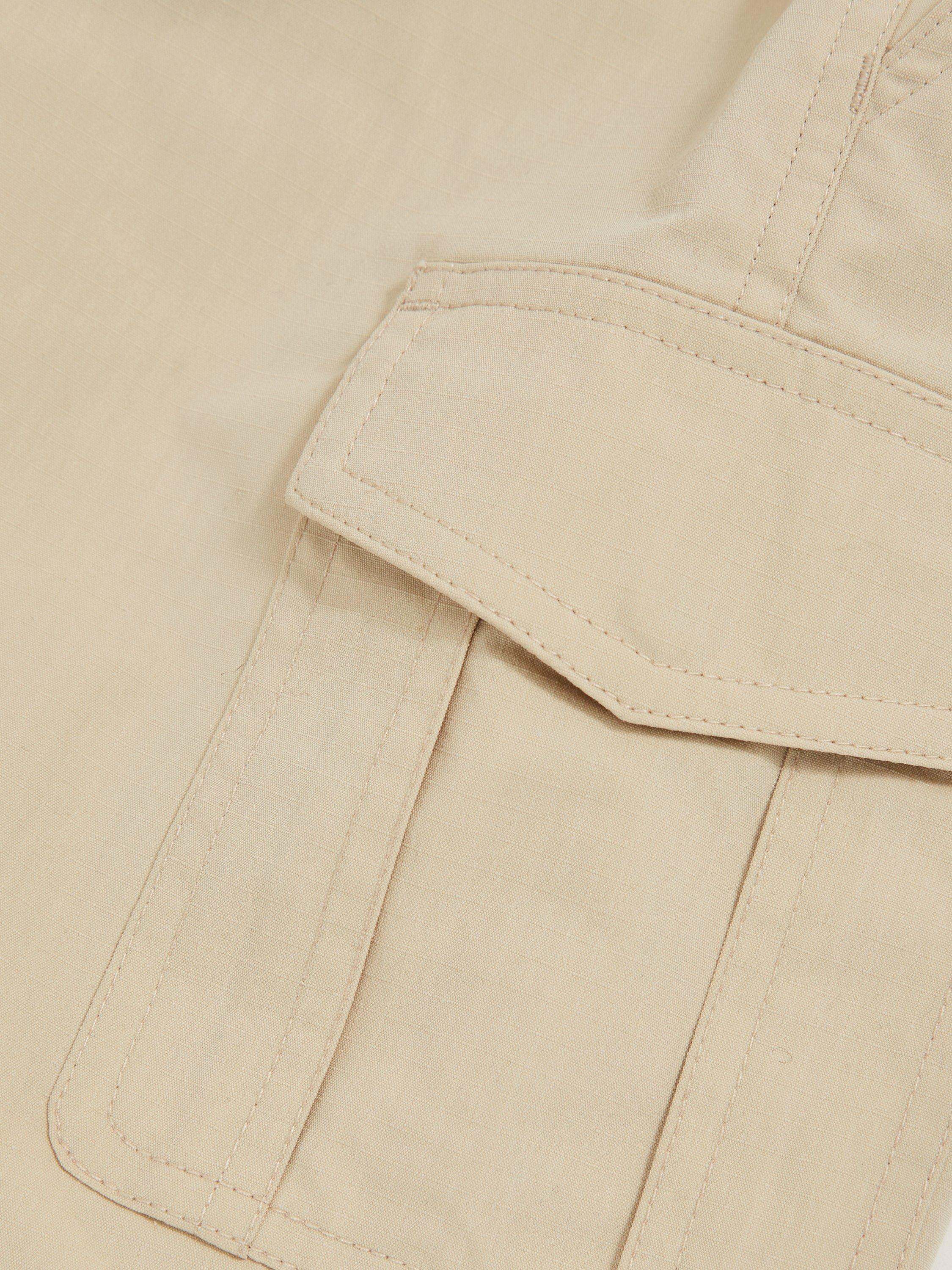 Product image 4 of 4, which shows Reiss Kids' Tyler Ripstop Shorts, Light Stone, 4-5 years