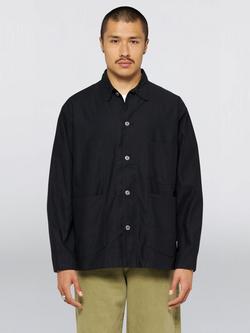 Edwin Cotton Overshirt, Black, Black