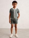 Reiss Kids' Barbor Tipped Knit Stictch Detail Shorts