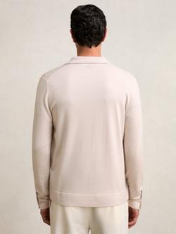 Reiss Forbes Merino Wool Button-Through Cardigan, Beige - view 2, Beige
