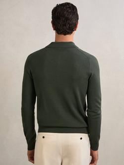 Reiss Gideon Button Through Wool Cardigan - view 2, Forest Green