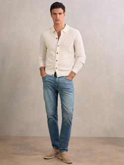 Reiss Gideon Button Through Wool Cardigan, Off White