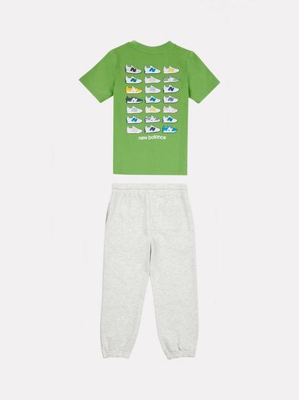 New Balance Kids' 327 Multi Graphic T-Shirt and Jogger Set, Alpine Green - view 2, Alpine Green