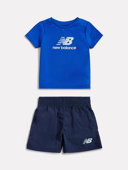 New Balance Kids' Athletic T-Shirt and Shorts Set, Blue Gemstone, Blue Gemstone