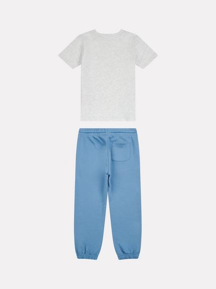 New Balance Kids' Colourblock T-Shirt & Jogger Set, Grey Marl - view 2, Grey Marl