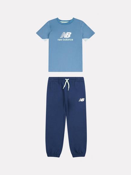 New Balance Kids' Contrast Panel T-Shirt and Jogger Set, Midnight Blue, Midnight Blue
