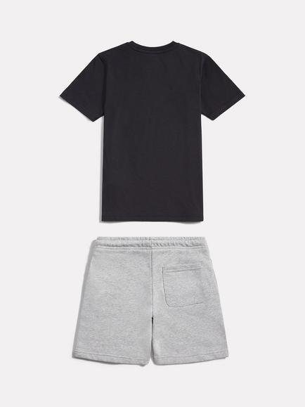 New Balance Kids' T-Shirt and Shorts Set, Caviar/Grey - view 2, Caviar/Grey