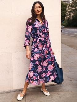 NRBY Beth Paisley Block Print Dress, Navy/Multi, Navy/Multi