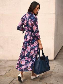 NRBY Beth Paisley Block Print Dress, Navy/Multi - view 2, Navy/Multi