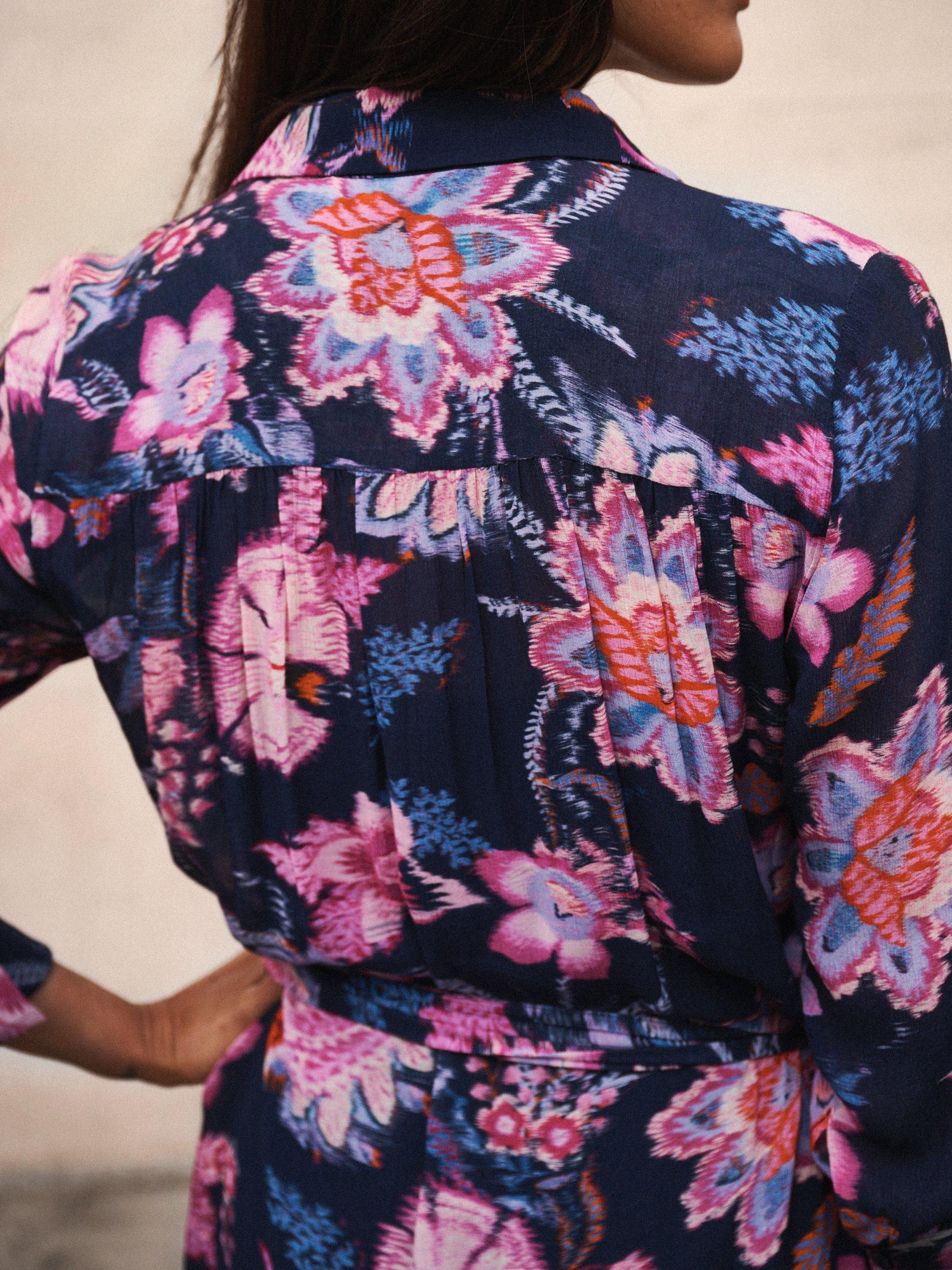 Product image 6 of 8, which shows NRBY Beth Paisley Block Print Dress, Navy/Multi, XS