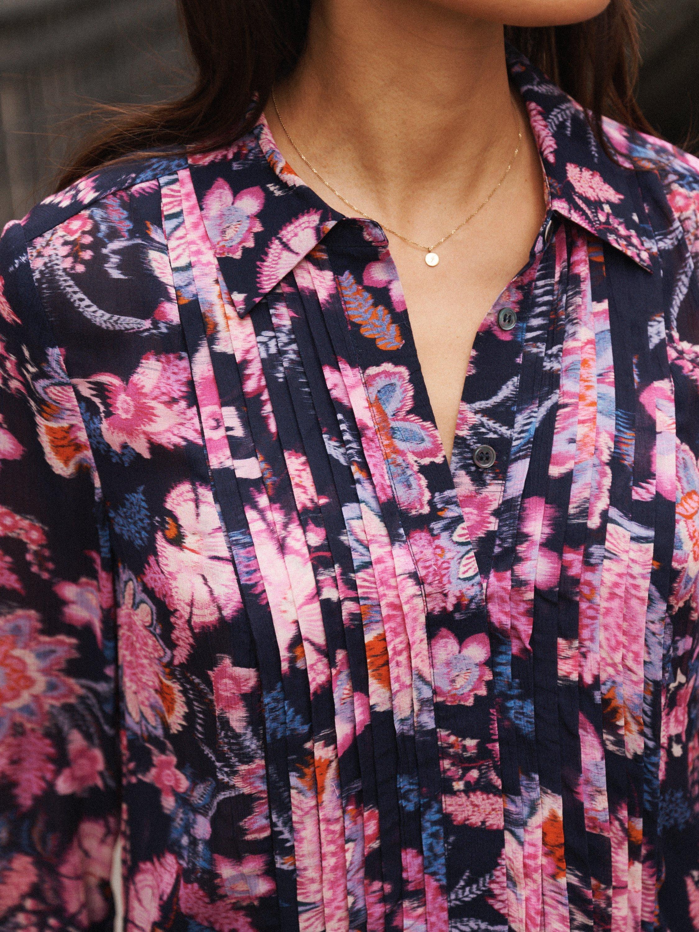 Product image 2 of 8, which shows NRBY Sybil Blurred Block Shirt Dress, Multi, XS