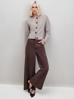 Ro&Zo Speckle Donegal Wool Rich Cardigan, Natural, Natural