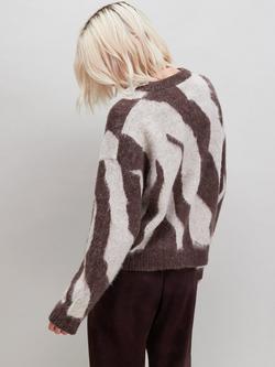 Ro&Zo Zebra Brushed Knit Jumper, Brown - view 2, Brown