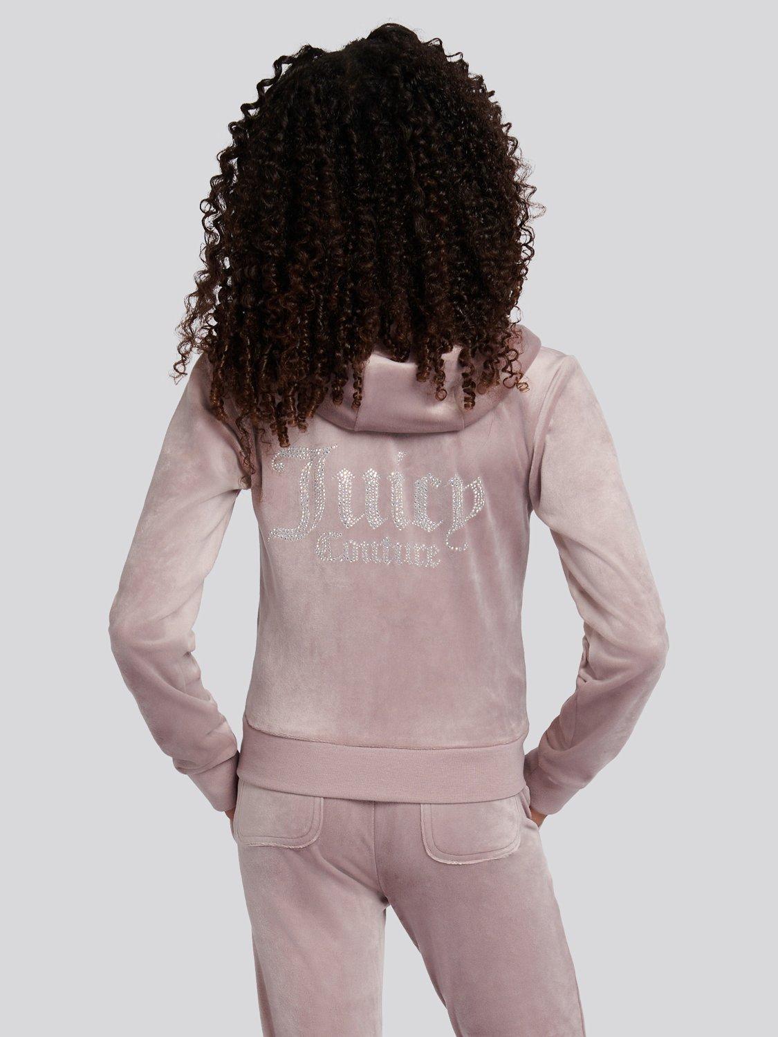 Product image 5 of 8, which shows Juicy Couture Kids' Diamante Zip-Through Hoodie, Purple Dove, 10-11 years