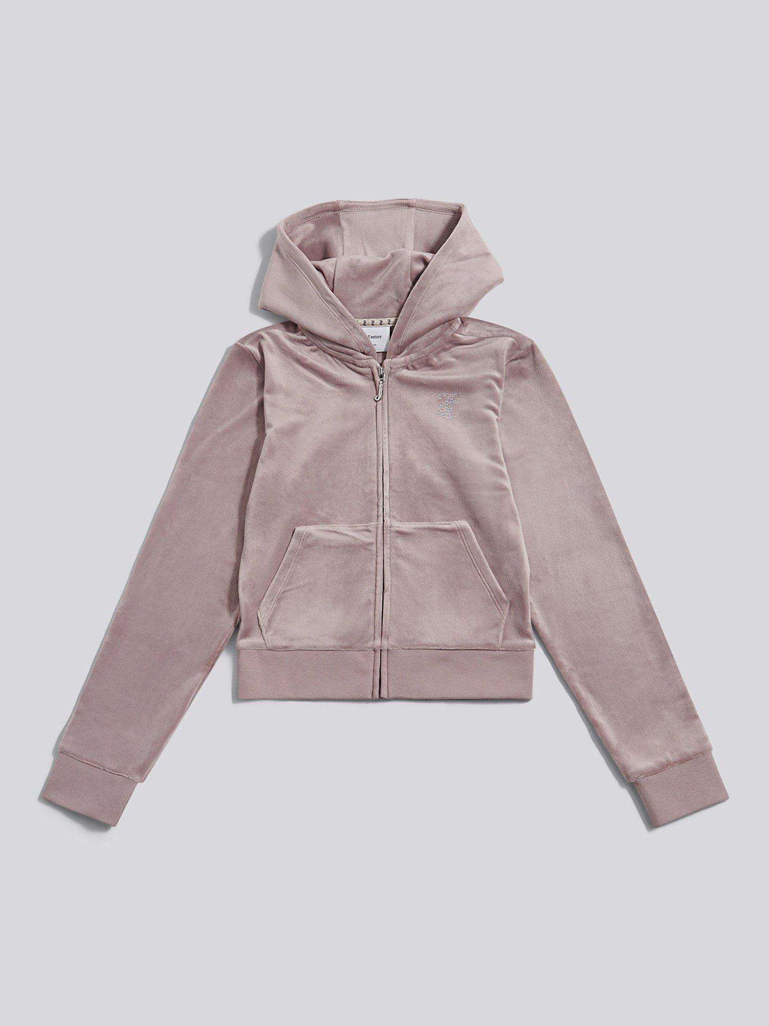 Product image 6 of 8, which shows Juicy Couture Kids' Diamante Zip-Through Hoodie, Purple Dove, 10-11 years