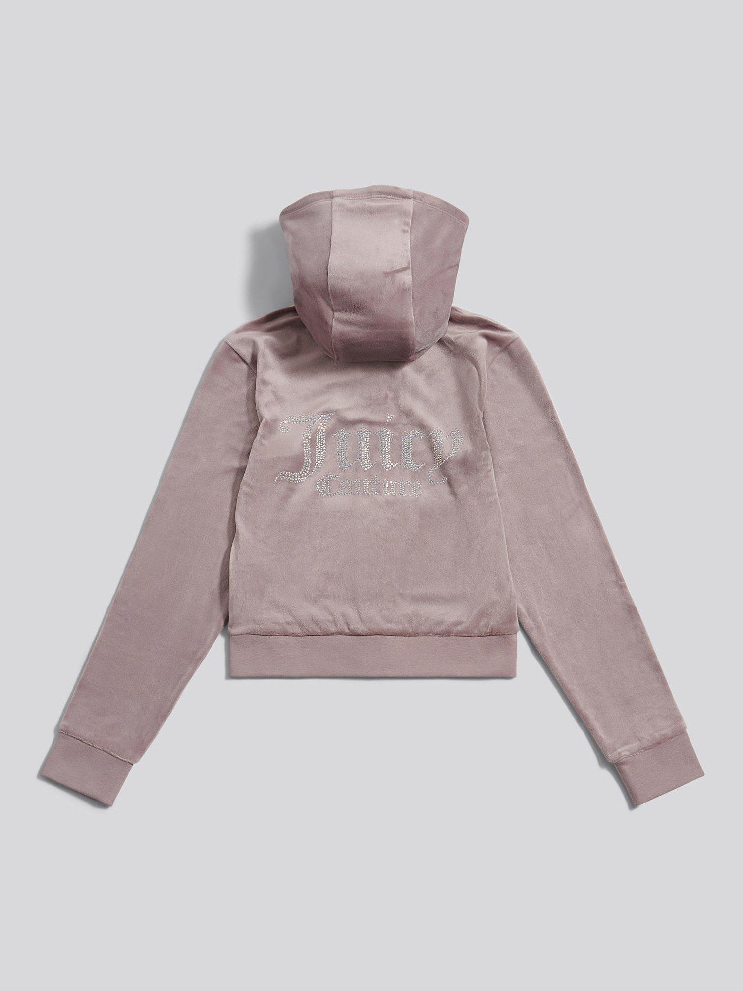 Product image 7 of 8, which shows Juicy Couture Kids' Diamante Zip-Through Hoodie, Purple Dove, 10-11 years