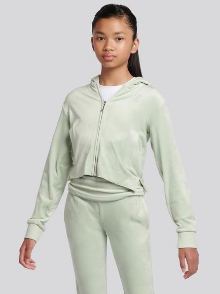Juicy Couture Kids' Arch Zip Hoodie, Frosty Green