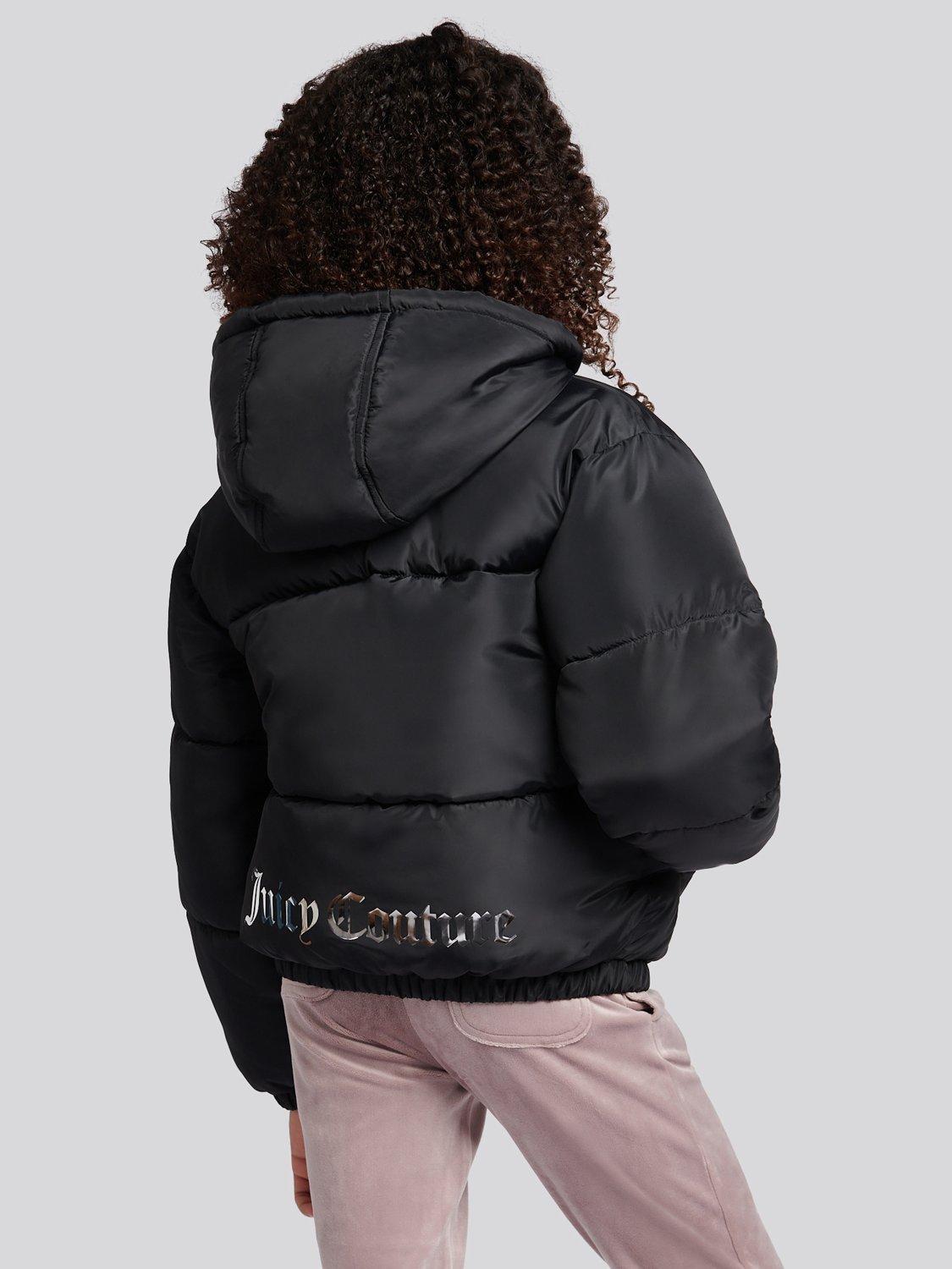 Product image 3 of 10, which shows Juicy Couture Kids' Short Puffer Coat, Black, 7-8 years