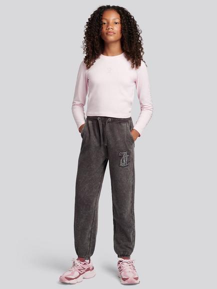 Juicy Couture Kids' Cotton Long Sleeved Diamante T-Shirt, Cherry Blossom - view 2, Cherry Blossom