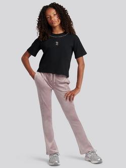 Juicy Couture Kids' Pure Cotton Pearl Boxy T-Shirt, Black - view 2, Black