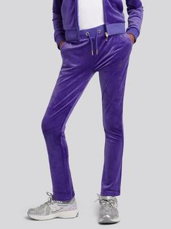 Juicy Couture Kids' Velour Diamante Bootcut Joggers, Deep Blue, Deep Blue