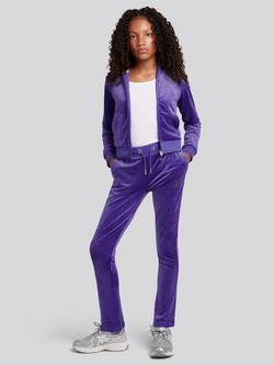 Juicy Couture Kids' Velour Diamante Bootcut Joggers, Deep Blue - view 2, Deep Blue