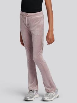 Juicy Couture Kids' Velour Diamante Bootcut Joggers, Purple Dove