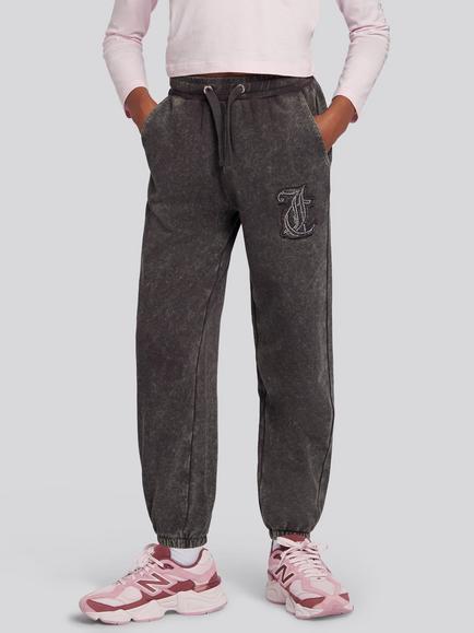 Juicy Couture Kids' Diamante Logo Loose Joggers, Black Oyster, Black Oyster