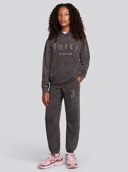 Juicy Couture Kids' Diamante Logo Loose Joggers, Black Oyster - view 2, Black Oyster