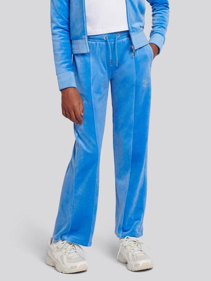 Juicy Couture Kids' Cord Panelled Wide Leg Joggers, Regatta Blue, Regatta Blue