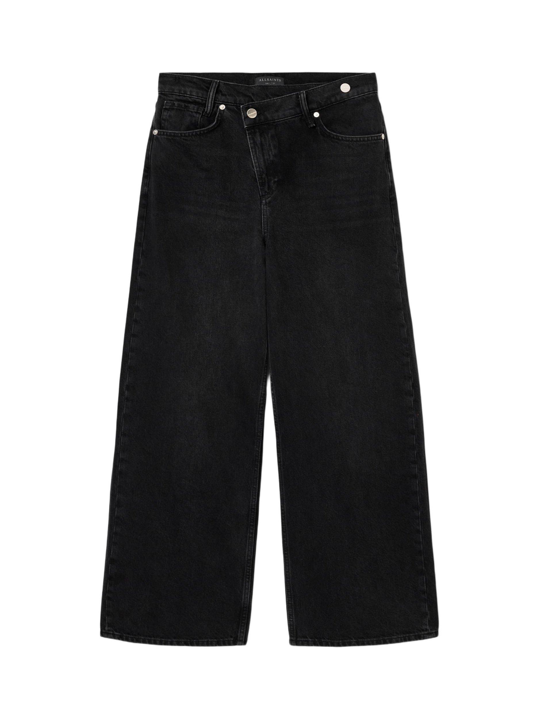 Product image 4 of 7, which shows AllSaints Aki Crossover Jeans, Washed Black, 24