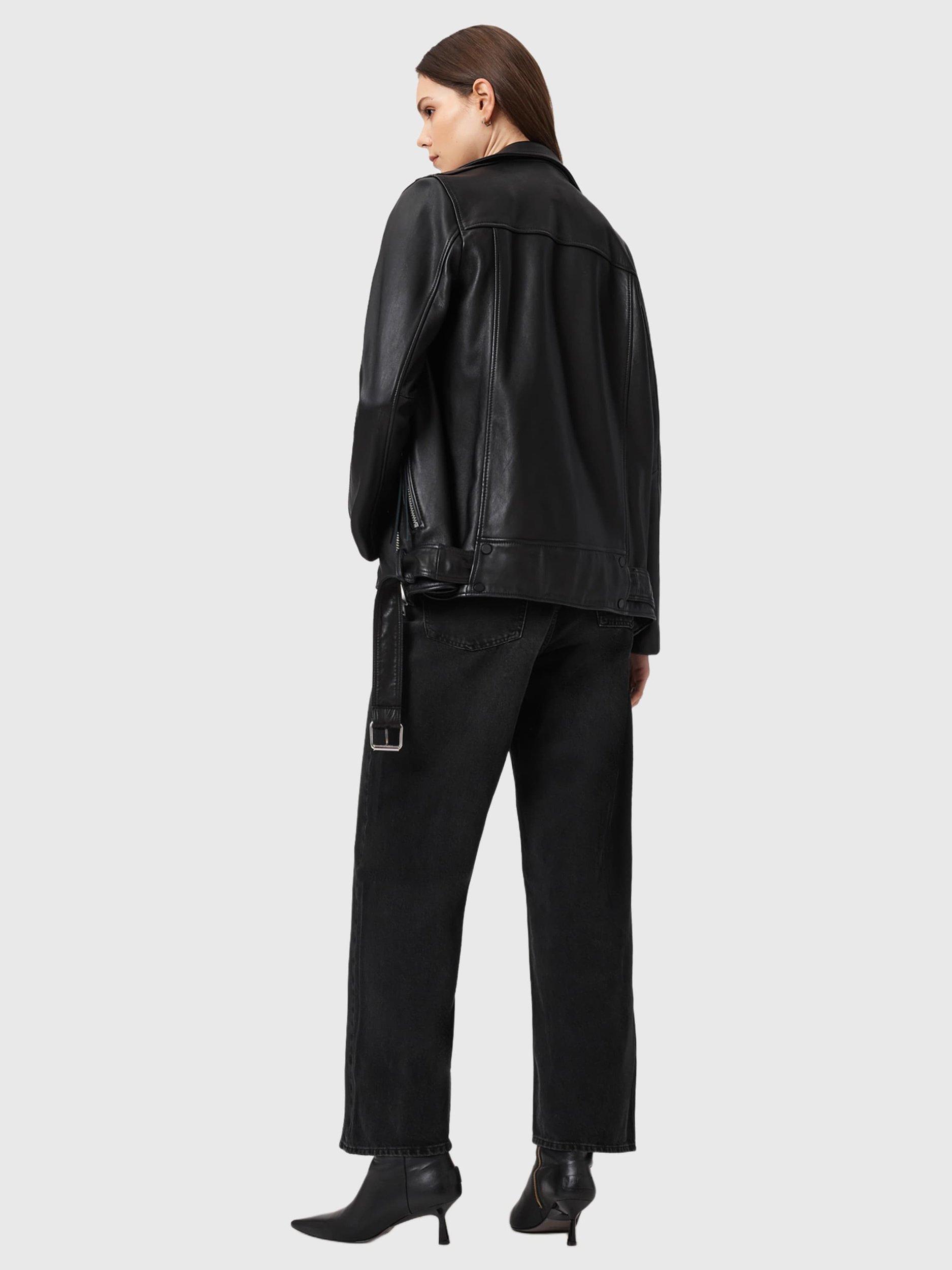 Product image 7 of 7, which shows AllSaints Aki Crossover Jeans, Washed Black, 24