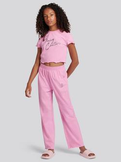 Juicy Couture Kids' Wide Leg Pyjama Set, Pinky Lilac Chiffon, Pinky Lilac Chiffon