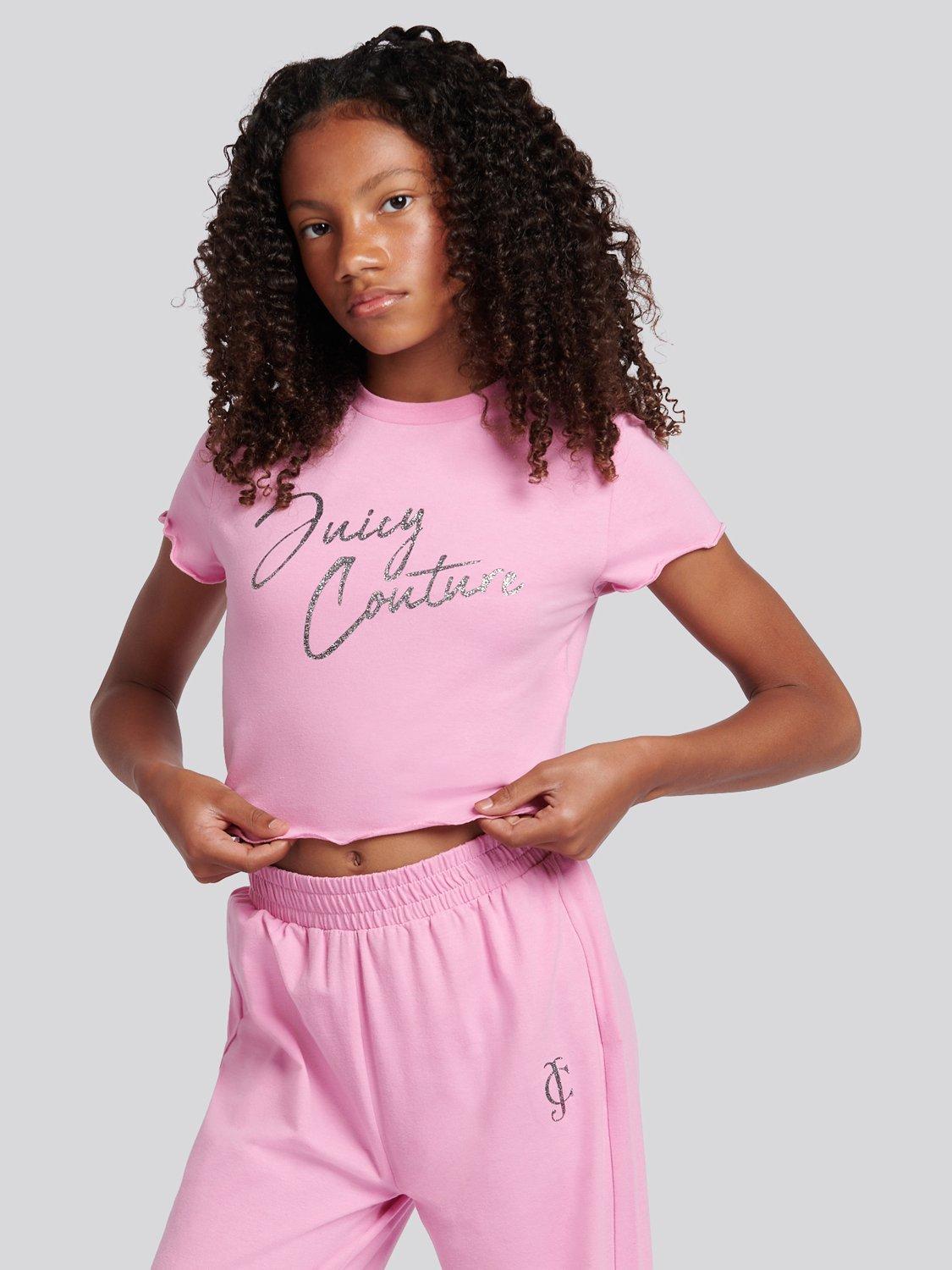 Juicy Couture Kids' Wide Leg Pyjama Set, Pinky Lilac Chiffon