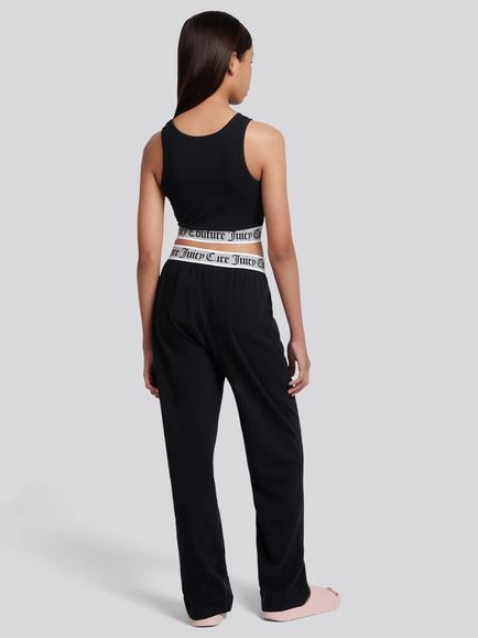 Juicy Couture Kids' Crop Vest Lounge Set, Black - view 2, Black
