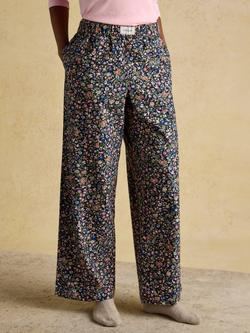 Joules Floral Brushed Cotton Pyjama Bottoms, Blue Mix, Blue Mix