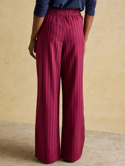 Joules Stripe Brushed Cotton Pyjama Bottoms, Pink - view 2, Pink