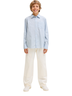 Jack & Jones Kids' Cotton Denim Wide Leg Trousers, Antique White, Antique White