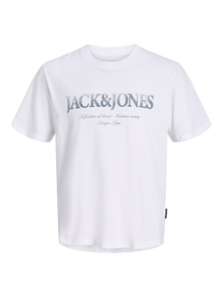 Jack & Jones Kids' Daytona Cotton Logo Print T-Shirt, Bright White, Bright White